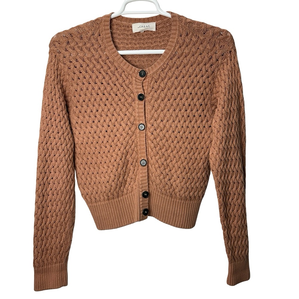 THE GREAT. The Stable Cardigan Sweater Size 1 Acacia Pink